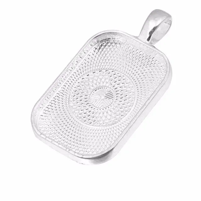 Bijounique Hanger Rechthoek 20x30 mm zilver per stuk