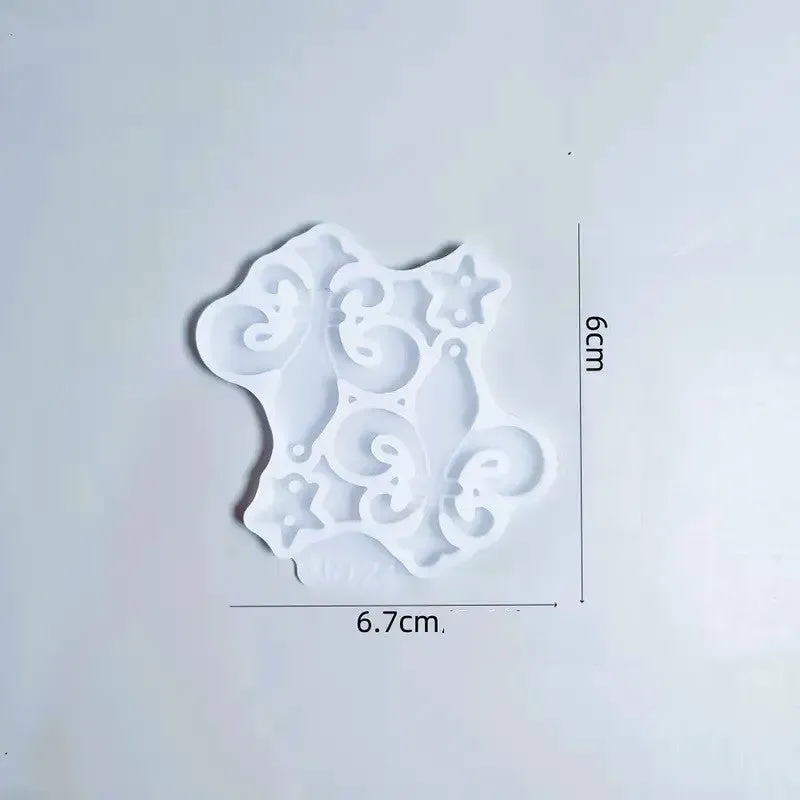 Bijounique Fleur-de-lis oorbelmal siliconen 6 cm
