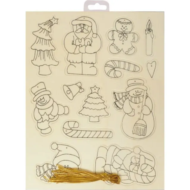 LTC-Leiden houten kerstfiguren 13 stuks met koord