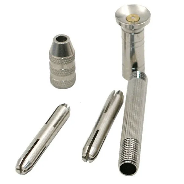 Bijounique Mini handboor aluminium + 10 boortjes 0,8-3mm