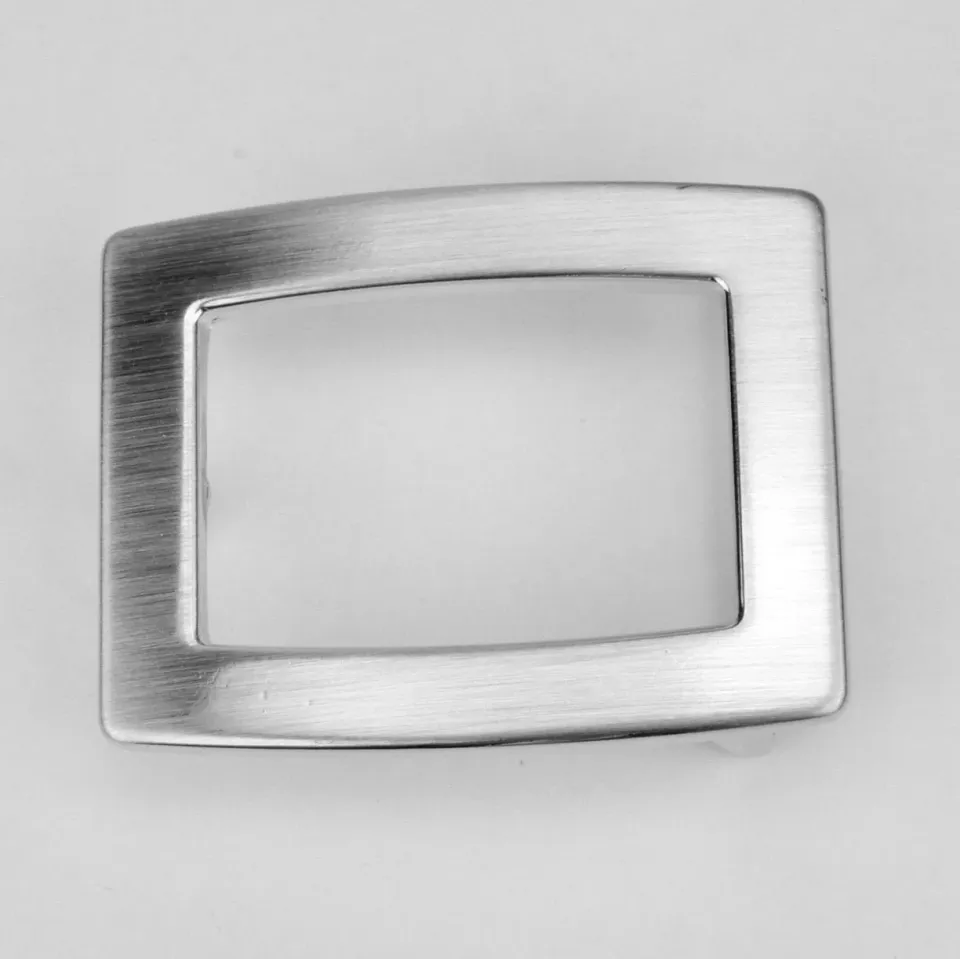 Leather House Buckle Matt Silver 35mm riemgesp mat zilver