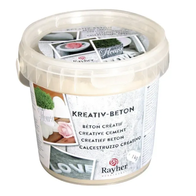Rayher creatief beton 1 kg grijs om zelf te gieten