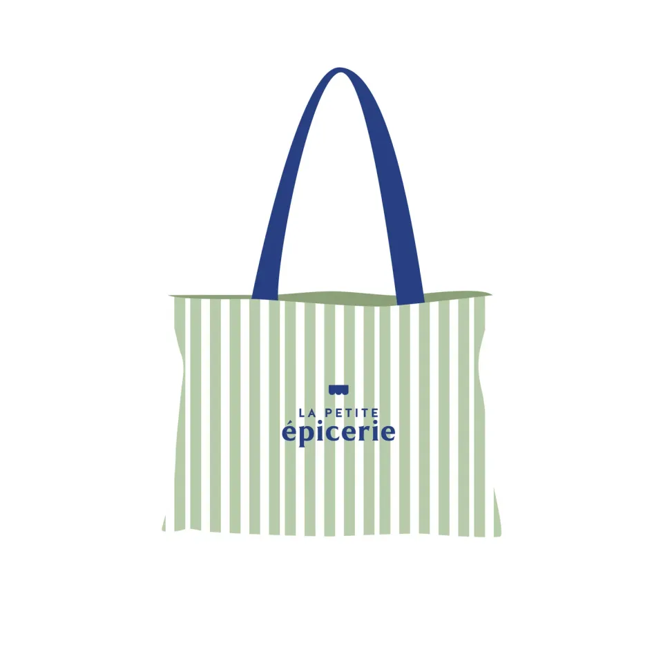 La Petite Epicerie Tote Bag Groen Katoen 48 x 59,5 cm
