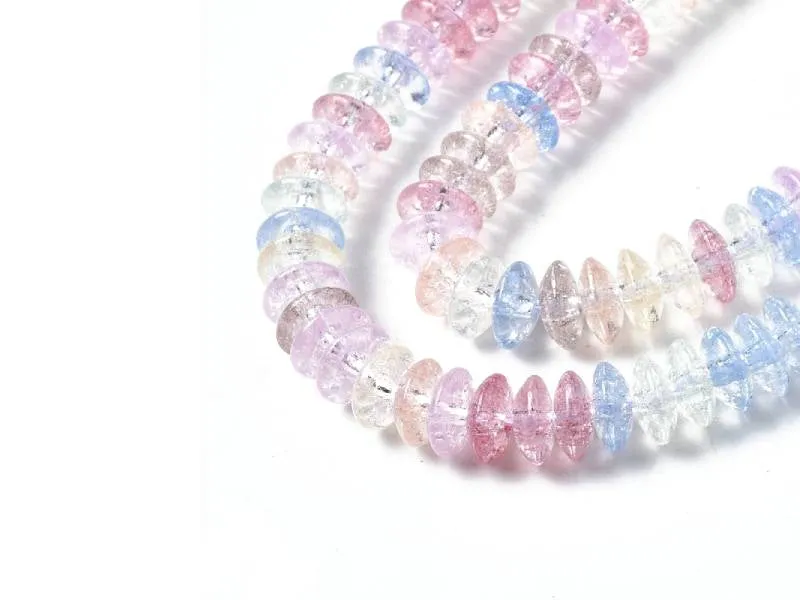 La Petite Epicerie glaskralen rondellen craquele mix 20 stuks