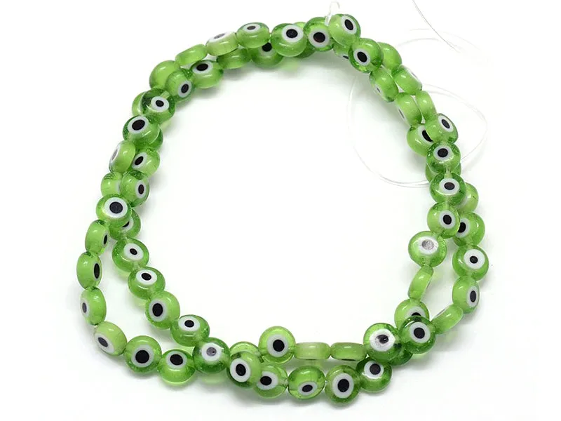 La Petite Epicerie boos oog kralen 6 mm groen glas 20 stuks
