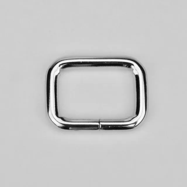 Leather House rechthoekige ring zilver 30 mm nikkel