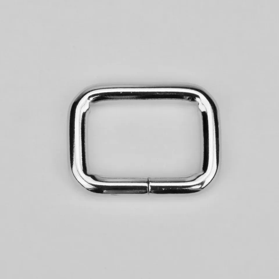 Leather House rechthoekige ring zilver 30 mm nikkel