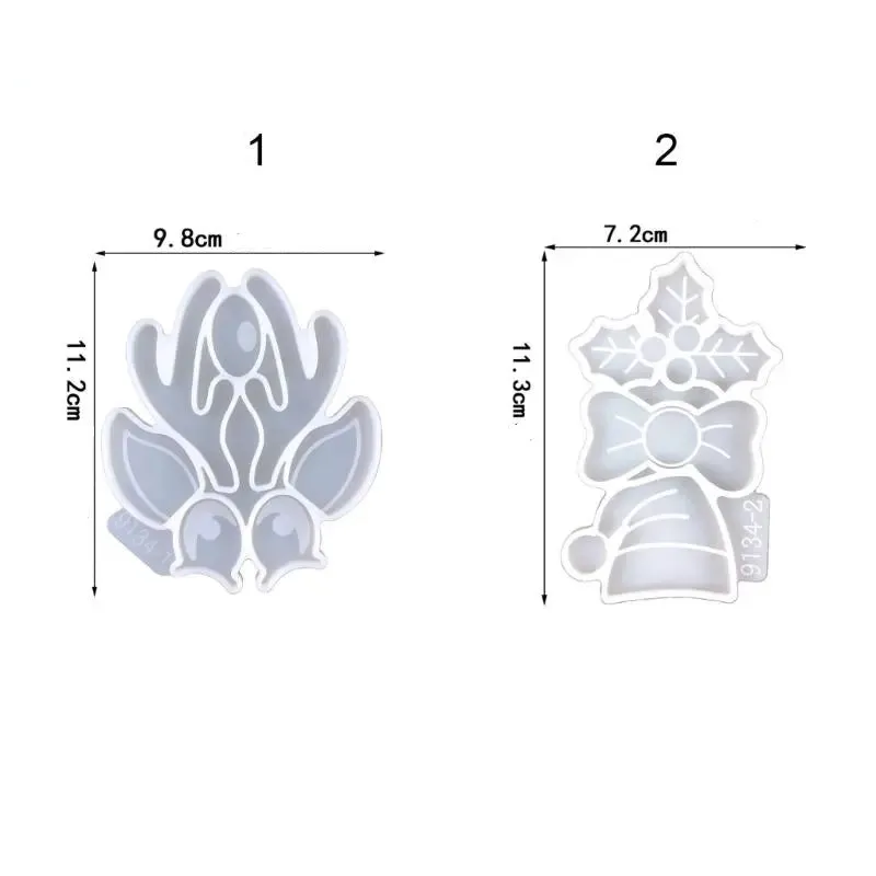 Bijounique X3 Rendier siliconen gietmal set kerst 2-delig