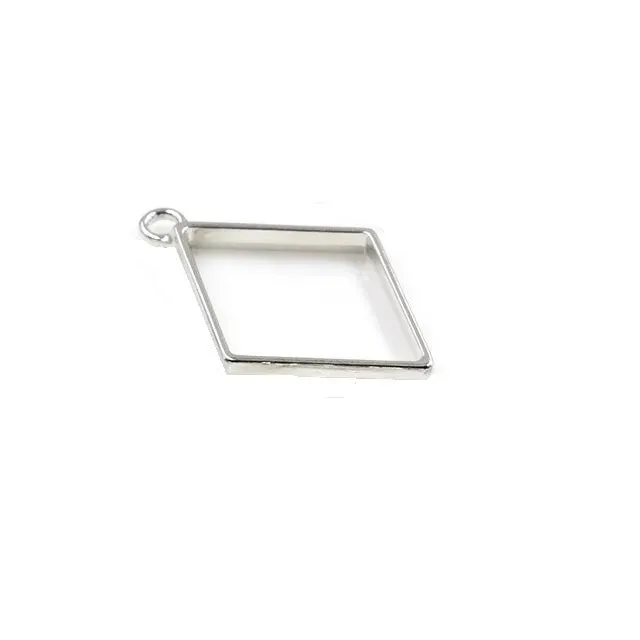 Bijounique Hanger open ruit frame per stuk 25x40mm