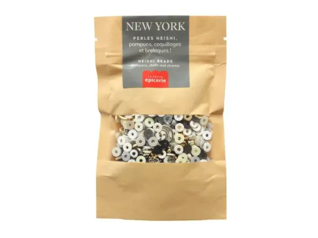 La Petite Epicerie New York heishi kralenmix 50 gram zwart goud
