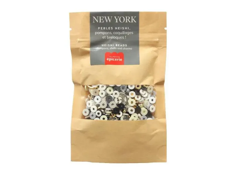 La Petite Epicerie New York heishi kralenmix 50 gram zwart goud