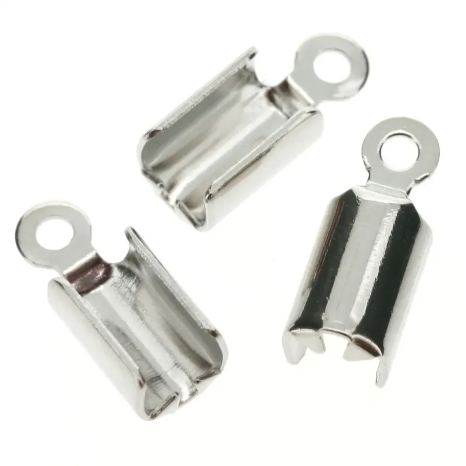 LTC-Leiden leerkapjes 12x5 mm zilver 6 stuks oogje