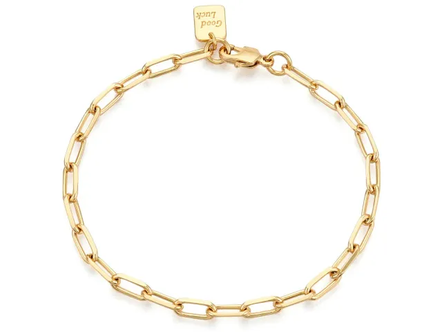 La Petite Epicerie Good Luck armband verguld 21,5 cm schakelketting