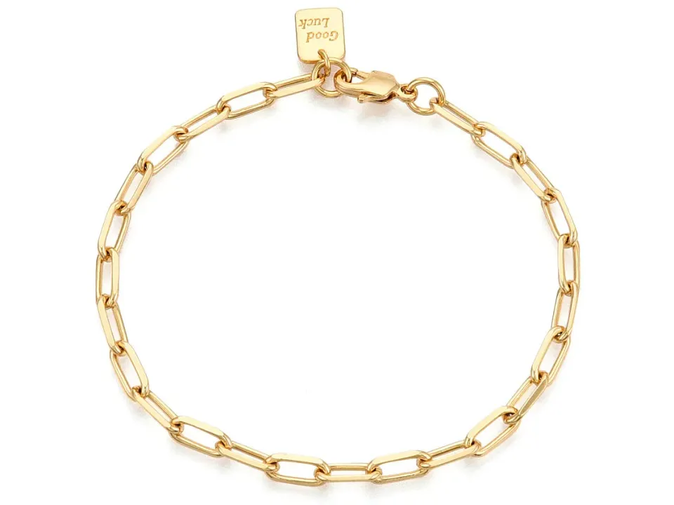 La Petite Epicerie Good Luck armband verguld 21,5 cm schakelketting