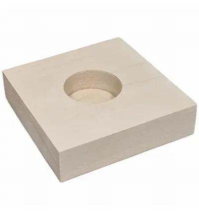 Astrid Brouwers Waxinelichthouder Vierkant 9,8cm Hout