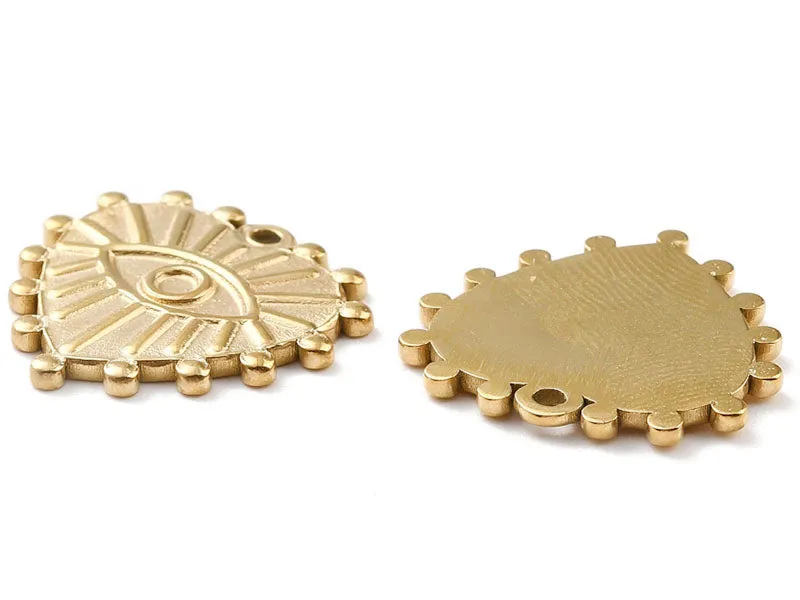 La Petite Epicerie hart hanger met oog 19x20 mm goud