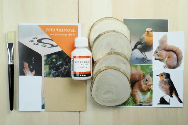 Astrid Brouwers DIY pakket onderzetters hout 4 stuks
