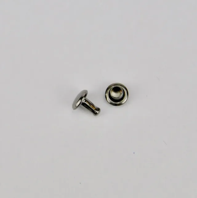 Leather House Double Cap Rivet 00-2 holniet zwart metaal