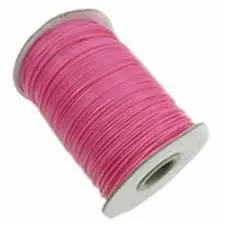 Bijounique waxkoord 1 mm fuchsia roze per meter
