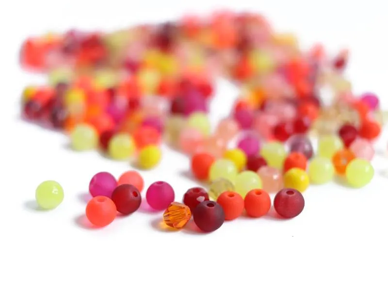 La Petite Epicerie ronde glaskralen 4 mm oranje 20 gram