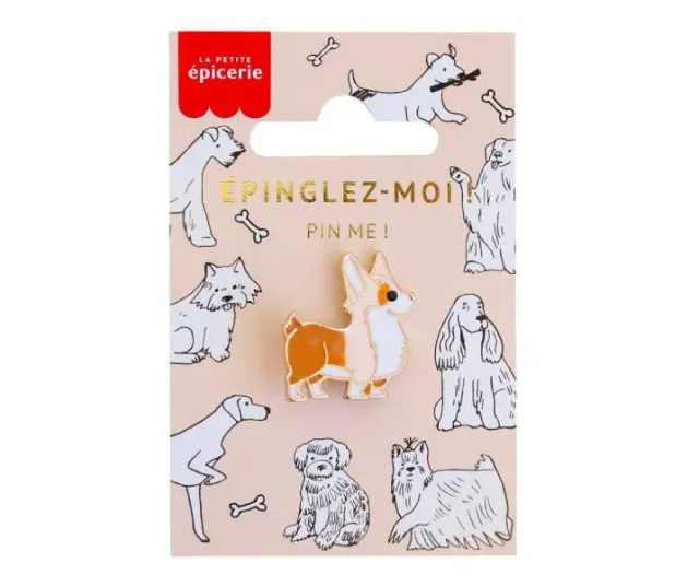 La Petite Epicerie Corgi pin emaille metaal 2,5 cm