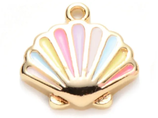 La Petite Epicerie Coquillage pastel bedel schelp 10 mm goud