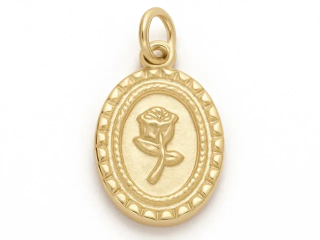 La Petite Epicerie ovaal bedel roos RVS goud 13 mm