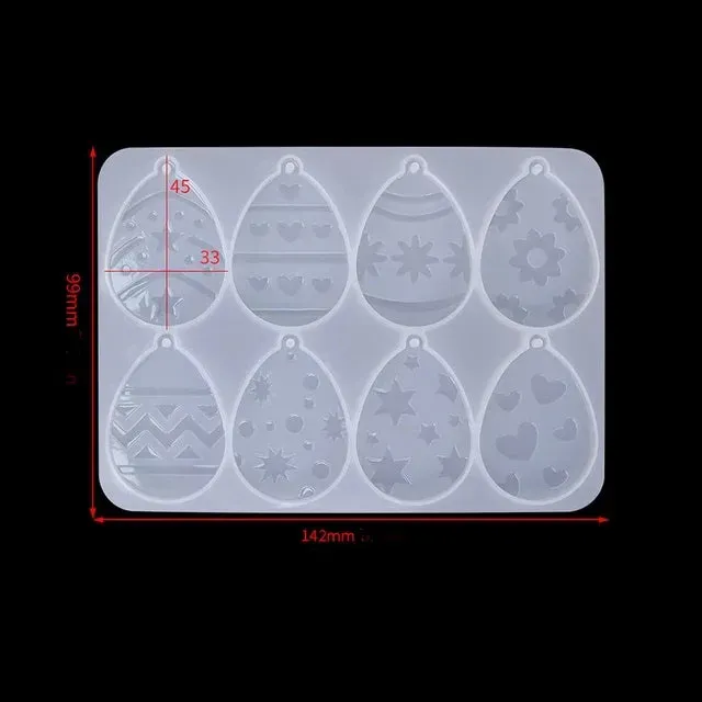 Bijounique Paaseieren S siliconen gietmal 8 stuks