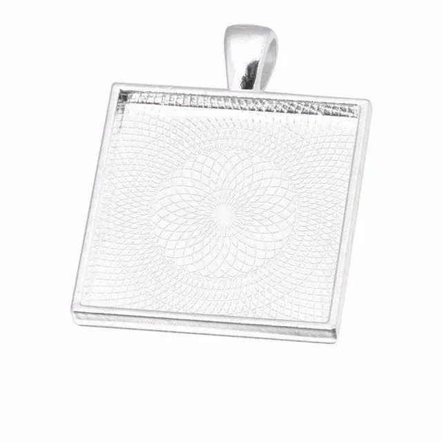 Bijounique Hanger vierkant zilver 25x25 mm per stuk