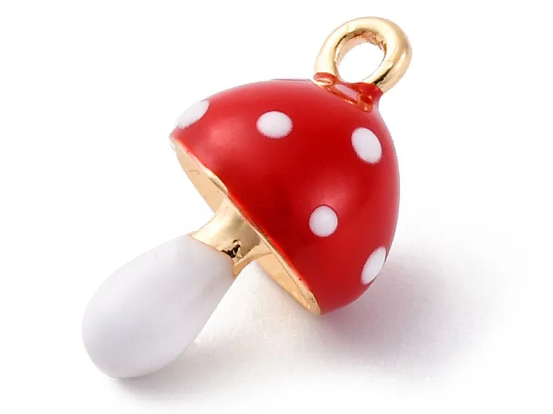 La Petite Epicerie bedel paddenstoel rood-goud 14,5mm