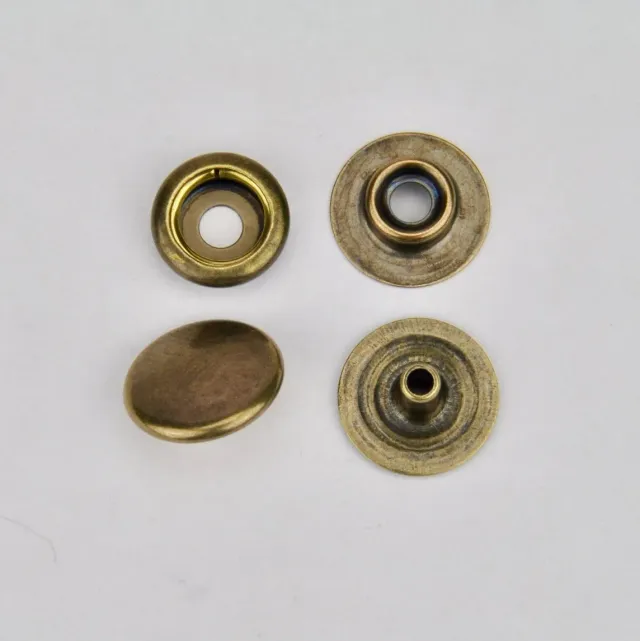 Leather House drukkers 12,5 mm brass oudgoud 10 stuks