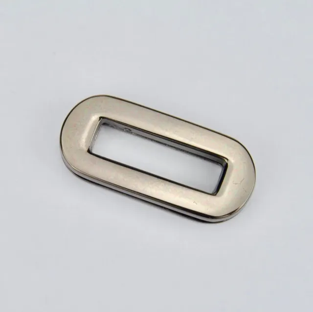 Leather House Black Oval Ring 25 mm ovale ring gun metal