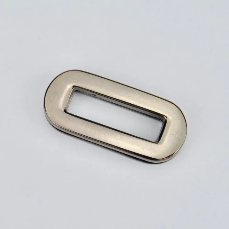 Leather House Black Oval Ring 25 mm ovale ring gun metal