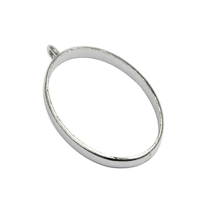 Bijounique Hanger open ovaal hanger zilver per stuk 38,8 mm
