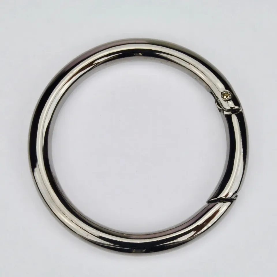 Leather House Veerring Black 50 mm ring zwart per stuk