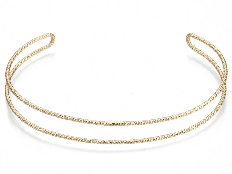 La Petite Epicerie manchette armband goud draadeffect 6 cm