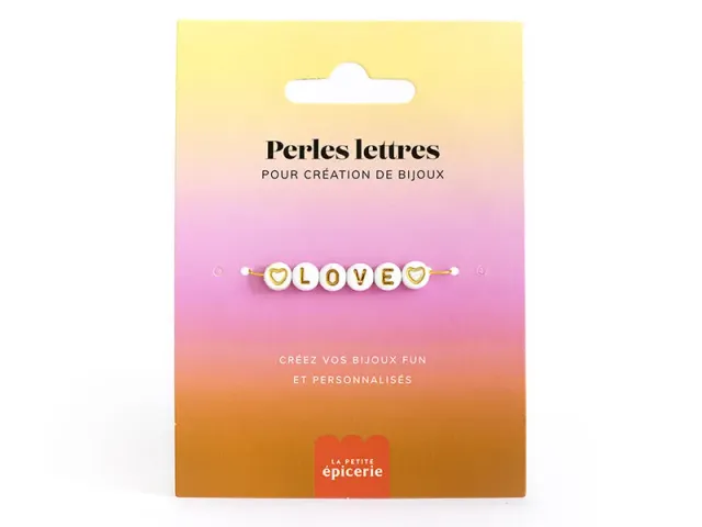 La Petite Epicerie letterkralen Love wit goud voor armband