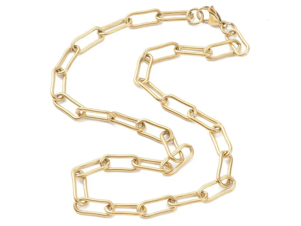 La Petite Epicerie paperclip ketting goud RVS 45,2 cm