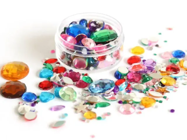 La Petite Epicerie strass steentjes pot multicolor mix vormen