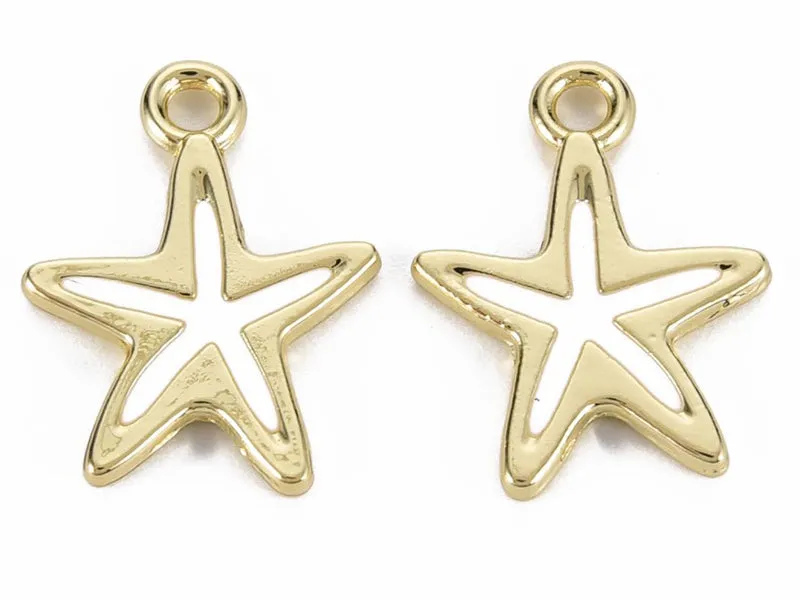 La Petite Epicerie zeester bedel wit goud per stuk emaille