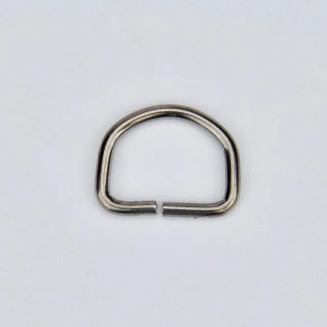 Leather House D-Ring Zwart 14 mm Mat per stuk