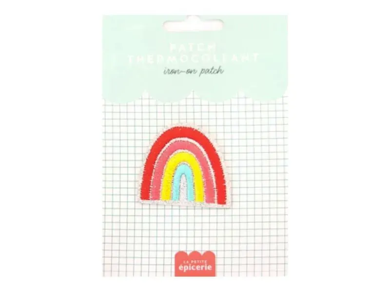 Strijkpatch regenboog geborduurd met pailletten per stuk