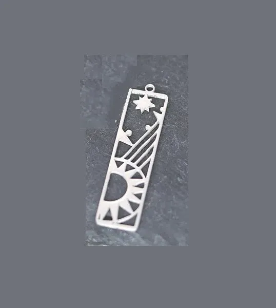 Bijounique Zonnestralen hanger RVS 10x42 mm per stuk