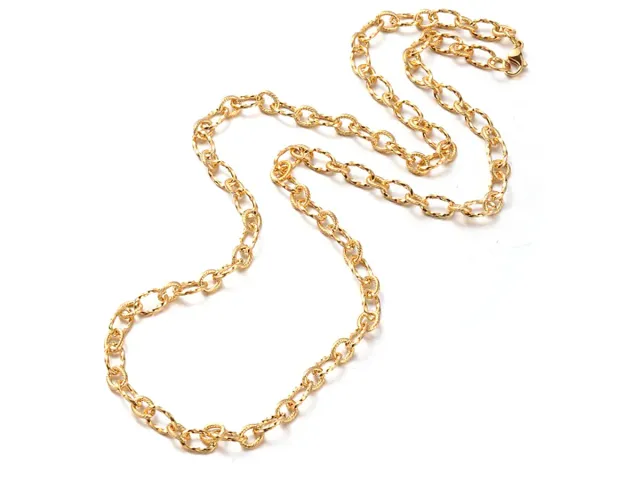 La Petite Epicerie ketting schakel goud 74,5 cm RVS