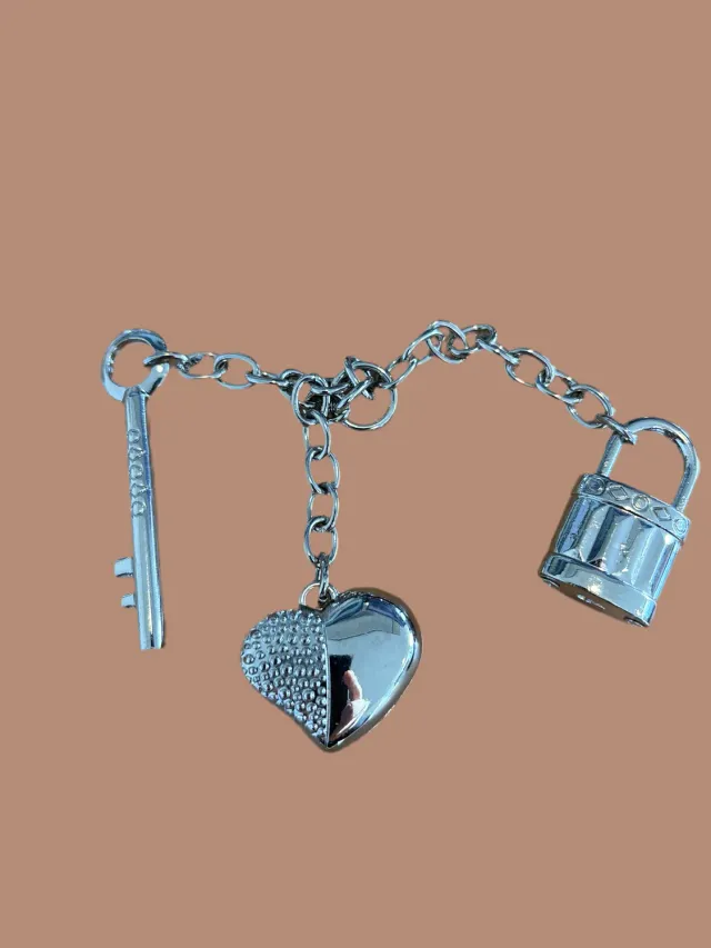 Leather House Heart Key Lock tashanger doorschijnend
