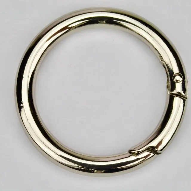 Leather House Spring Ring Clasp 40 mm zilver musketon