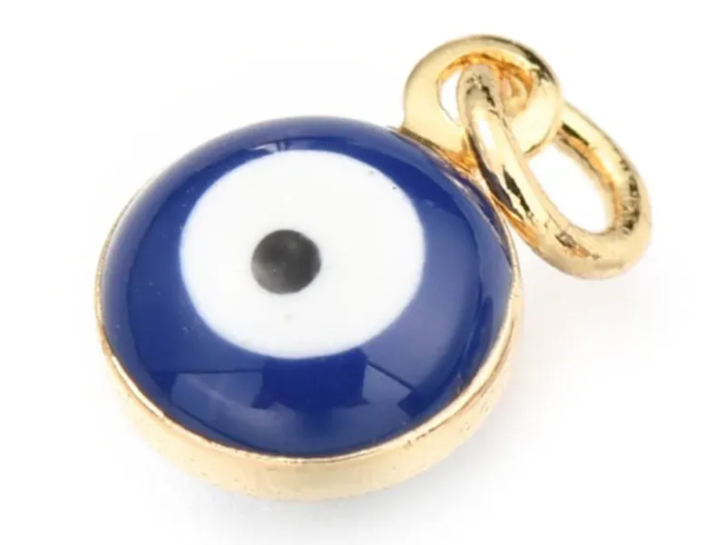 La Petite Epicerie bedel oog 9,5 mm blauw goud per stuk