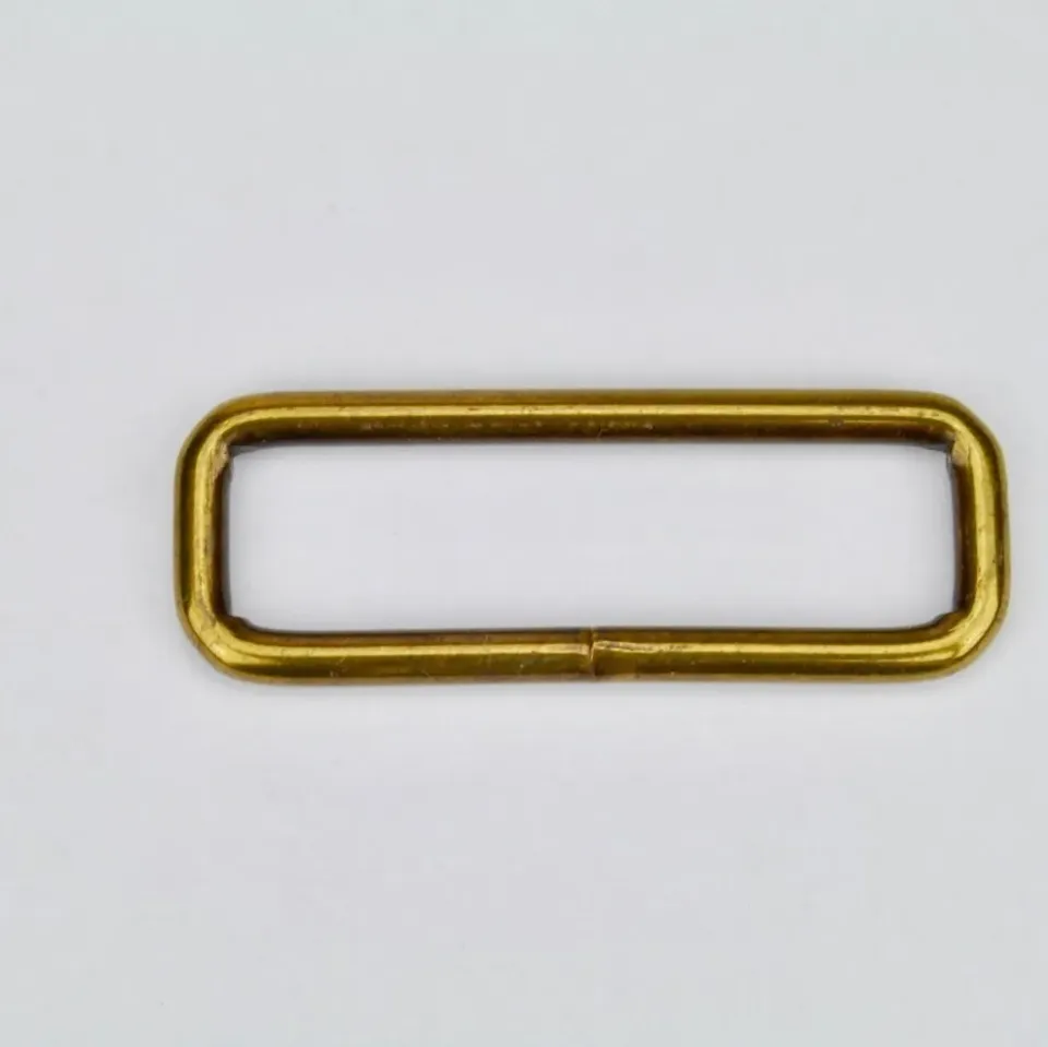 Leather House Brass Rechthoekige Ring 50 mm oudgoud