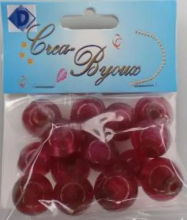 LTC-Leiden Ronde glaskralen 15mm rood 14 stuks