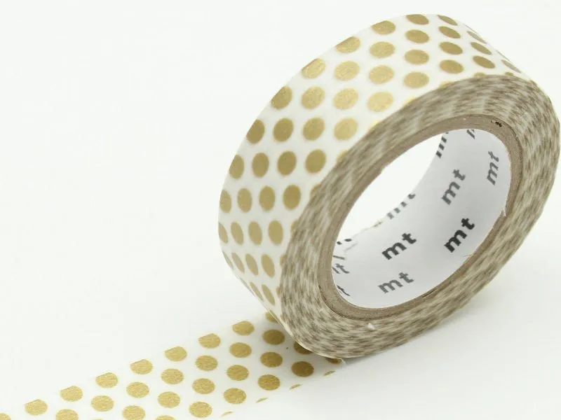 La Petite Epicerie mt masking tape washi pois dorés 7 m